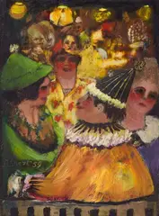 Karneval by Albert Ebert, 1959, Oil on panel, sold Jun 2021