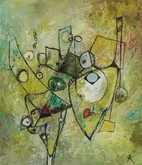 68/04 by Rolf Cavael, 1968, Oil on fibreboard, sold Jun 2021