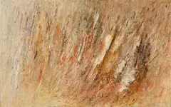 Winfred Gaul, Untitled (Gelbes Palimpsest), 1957, Oil on fibreboard