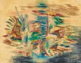 Heinz Trökes, Herbst am Meer, 1957, Oil on canvas on wood