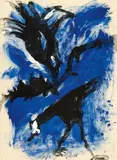 Emil Schumacher, Bergdohlen B 24, 1998, Mixed media on card