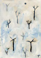 Sono la voce della foresta by Nicola De Maria, 1982, Gouache and watercolour on two pieces of paper mounted together, sold Jun 2021