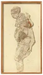 Jürgen Brodwolf, Figur (Typologie der Leinwand und Papierfiguren), 1978/2001, Mixed media and gauze on wood
