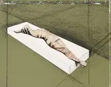 Christo, Wrapped Woman, Project for the Institute of Contemporary Art, Philadelphia, 1968, 1997, Colour lithograph collaged, graphite with foil and thread