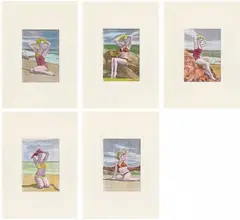 Pin Up Girls by Hans-Peter Feldmann, 1979, 5 photocopies, watercoloured, on paper. Each, sold Jun 2021