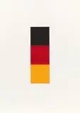 Gerhard Richter, Schwarz, Rot, Gold I, 1998, Öl auf drei Quadraten aus leichtem Karton