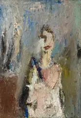 Eugène Leroy, Portrait rose/bleu, 1956, Oil on canvas