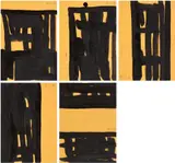 Günther Förg, Untitled, 1989, 5-part work: each ink on envelope. Each
