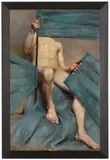 Markus Schinwald, Raymund, 2009, Oil on a monogrammed painting by Théophile Alexandre Steinlen. The reverse of the canvas and the stretcher painted gold