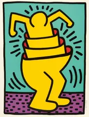 Keith Haring, Untitled (from the series: Kinderstern), 1989, Colour silkscreen on card