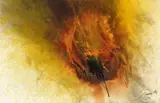 Otto Piene, Untitled, 1974, Oil and traces of fire on canvas
