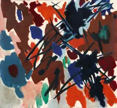 Ernst Wilhelm Nay, In Blockformen, 1953, Oil on canvas, painted on both sides. One of the compositions rotated by 180°