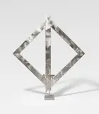 George Rickey, Two Open Triangles U p IV, 1983, Kinetic stainless steel sculpture with two moveable triangles. Height approx