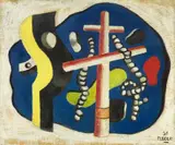 Fernand Léger, Deux cordages sur fond bleu, 1938, Oil on paper, mounted on canvas