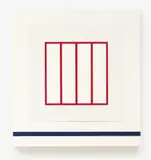Peter Halley, White Prison, 2003, Acrylic and Roll-A-Tex on two adjoined canvases