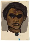 Emil Nolde, Bildnis eines Südseeinsulaners, 1914, Watercolour and India ink on fine Japan laid paper, backed by fine linen (old) 47.5 x 34.5/