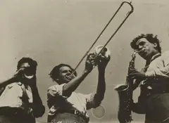 T. Lux Feininger, Members of the Bauhaus band, 1928, Vintage or early gelatin silver print (copyprint)