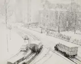 Ewald Hoinkis, Untitled (Bockenheimer Anlage, Frankfurt), 1954, Vintage ferrotyped gelatin silver print