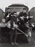 Astrid Kirchherr, John, George and Stuart, Heiligengeistfeld, Hamburg, 1960, Gelatin silver print, printed later