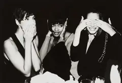 Roxanne Lowit, Linda Evangelista, Naomi Campbell, and Christy Turlington speaking, hearing and seeing no Evil, NYC, 1989, Gelatin silver print