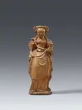 A carved wood figure of Mary Magdalene, Mechelen circa 1520/1530 by Mechelen Circa 1520 & 1530, Carved three-quarters in the round, the reverse smoothed down. Minimal remains of older polychromy. A standing figure of, sold Jun 2021