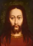 Flemish School 16th century, The Face of Christ, Oil on panel