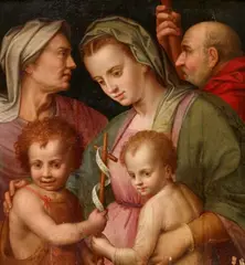 Andrea Sguazella, The Holy Family with St. Elisabeth and the Infant John the Baptist, Oil on panel