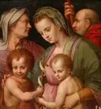 Andrea Sguazella, The Holy Family with St. Elisabeth and the Infant John the Baptist, Oil on panel