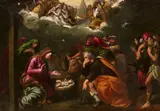 The Adoration of the Shepherds by called Scarsellino Ippolito Scarsella, Oil on canvas, offered Jun 2021