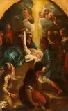 Jacopo Negretti, called Palma il Giovane, attributed to, The Adoration of the Christ Child, Oil on canvas