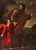 Antiiveduto Grammatica, St. Joseph with the Infant Christ, Oil on canvas (relined)
