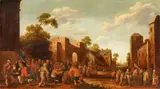 Joost Cornelisz Droochsloot, Village Scene with the Seven Acts of Mercy