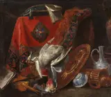Pieter Boel, Still Life with Game, Pots and an open Book, Oil on canvas