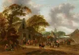 Salomon Rombouts, A Village Fair, Oil on panel (parquetted)