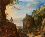 Herman Saftleven, Fanciful Rhine Landscape with Figures, Oil on panel
