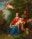 Balthasar Beschey, The Holy Family with the Young John the Baptist, Oil on copper