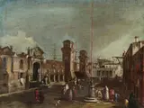 A View of the Arsenale in Venice by studio of Francesco Guardi, Oil on canvas (relined), offered Jun 2021