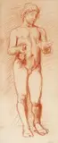 Hans von Marées, Study for a Figure of Bacchus, Sanguine on paper