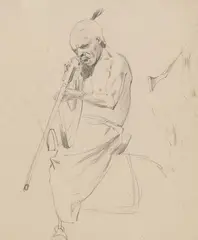 African Hunter by Wilhelm Kuhnert, Pencil on Paper, offered Jun 2021