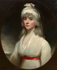 John Hoppner, Portrait of Ann Anguish wearing a White Dress, Red Sash and White Turban, Oil on canvas (relined)