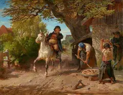 Hermann Kauffmann, The Squire and the Cartwright, Oil on panel