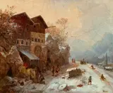 Heinrich Bürkel, At the Smith in Rattenberg in Winter