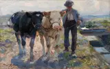 Heinrich von Zügel, Peasant with an Ox Cart