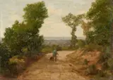 Eugène Louis Boudin, Landscape with Ramblers on a Broad Path