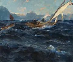 Michael Zeno Diemer, On the Sojourn – Lake Garda, Oil on canvas