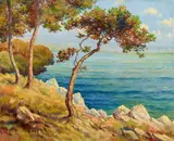 Léon Zeytline, Une belle journée - Menton, Oil on canvas