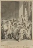 Daniel Nikolaus Chodowiecki, La critique sur l´ecole des femmes and Les premières Ridicules after François Boucher, Brush and grey ink