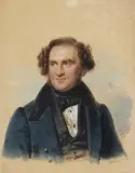 Franz Krüger, Portrait of a gentleman, probably the actor Karl Devrient (1797-1872), Chalk pastels on camel coloured laid paper