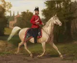 Carl Steffeck, Portrait of Hans von Wartenberg, Royal Prussian Cavalry Captain Königlich Preussischer Rittmeister Landwehr <BR>Majoratsherr auf Gleissen, Neumarkt, Oil on canvas (relined)