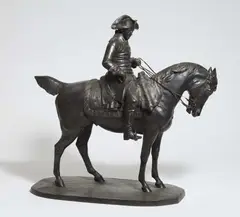 Cuno von Uechtritz, A bronze model of Friedrich II on horseback, Patinated bronze. Losses and erroneous additions to the reins. H 81, L